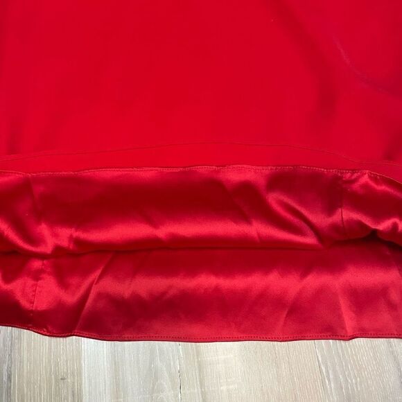 NWT Belle Badgley Mischka Women's Red Weasy Caped Mini Dress Size 0 - Picture 9 of 11